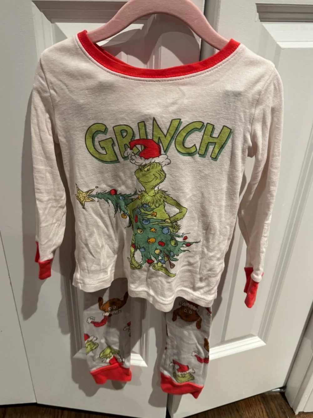 Old Navy Holiday Merry Christmas PJ Set Pajamas Toddler Dr.Seuss Grinch X-Mas 4T